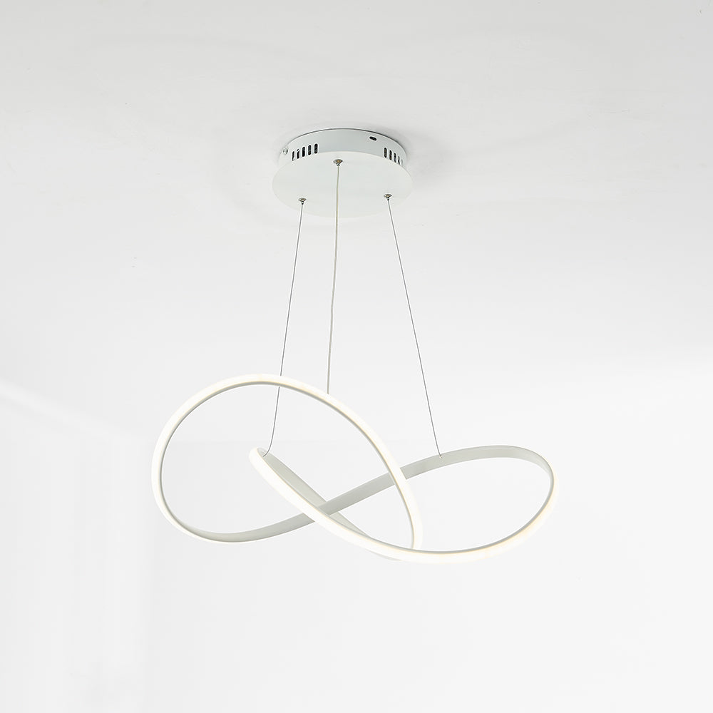 Arisha Modern Linear Pendelleuchte Esstisch, Weiß Schwarz, Acryl Metall