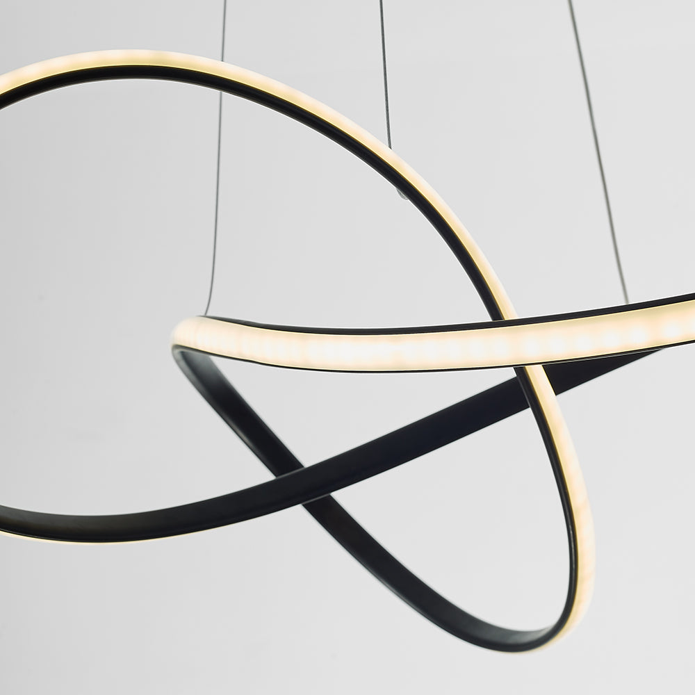 Arisha Modern Linear Pendelleuchte Esstisch, Weiß Schwarz, Acryl Metall