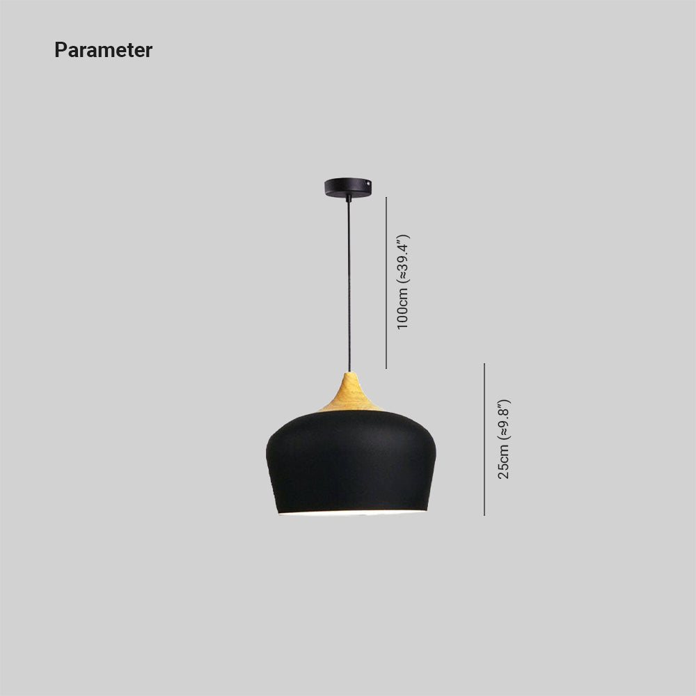 Arisha Modern Pendelleuchte Schale, Weiß/Schwarz, Esszimmer, Metall Holz