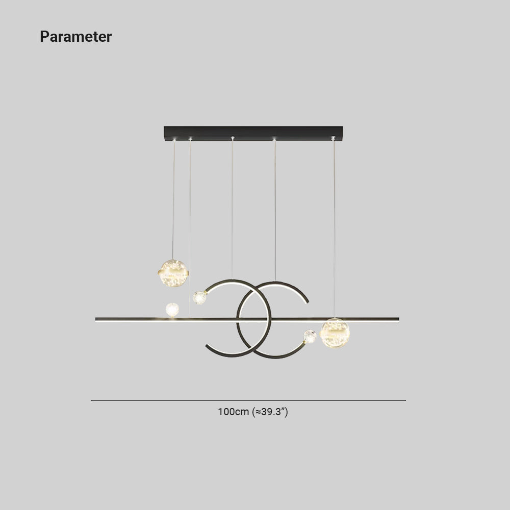 Kristy Linear Doppel-C-Design Pendelleuchte Esszimmer Wohnzimmer Schlafzimmer