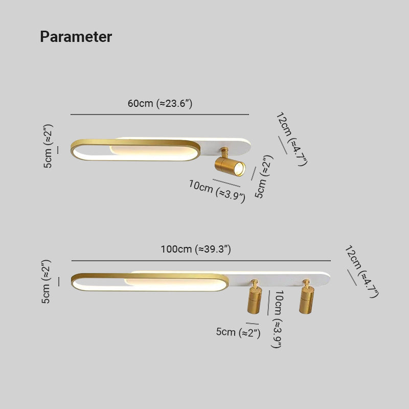 Aim Linear LED Deckenleuchte Schwarz/Gold Wohnzimmer Modern