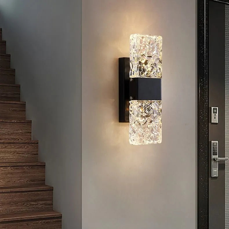 Kristy Moderne Rechteckige Wandleuchte aus Metall, Gold