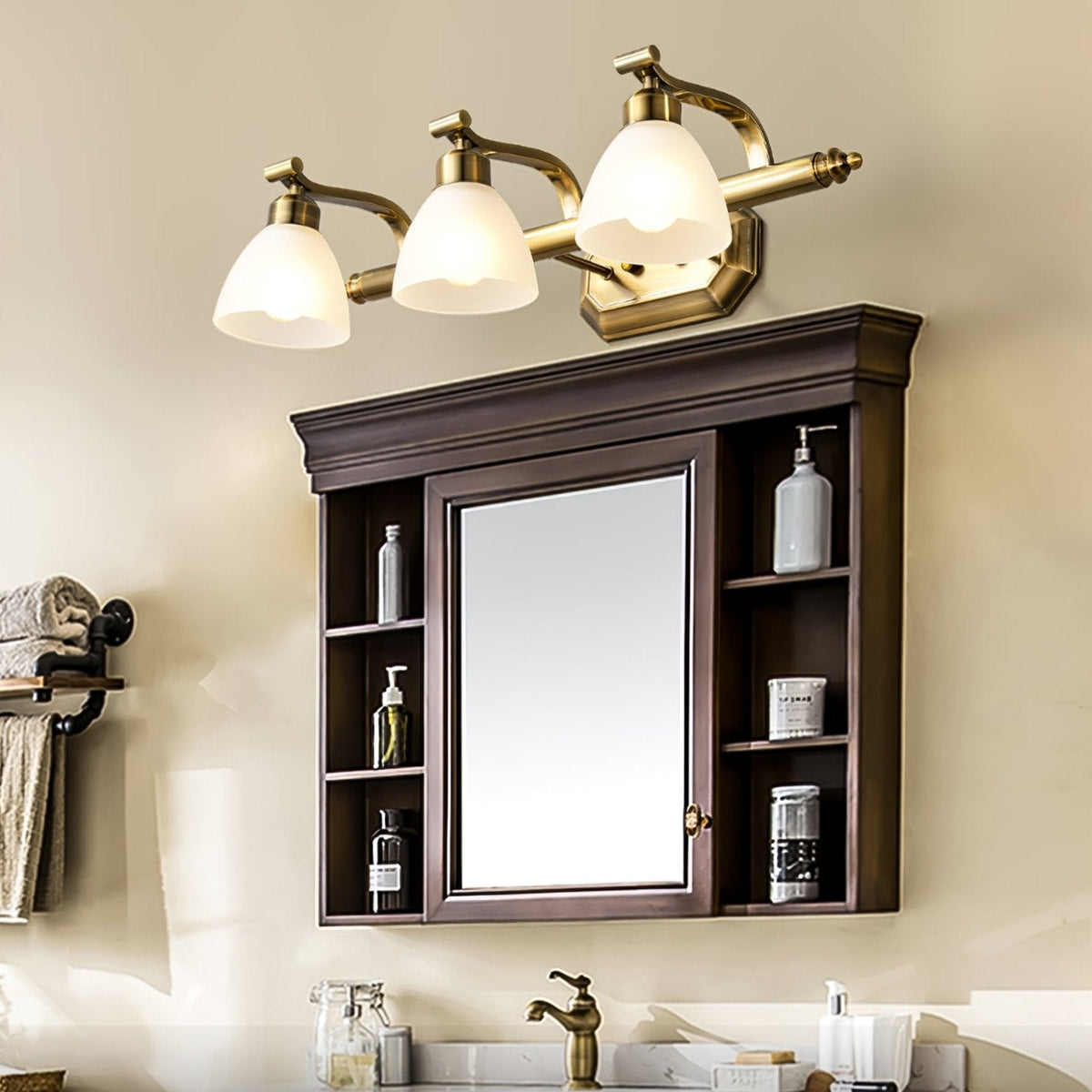 Colaeus Classic Art Bad-Glas-Wandleuchte