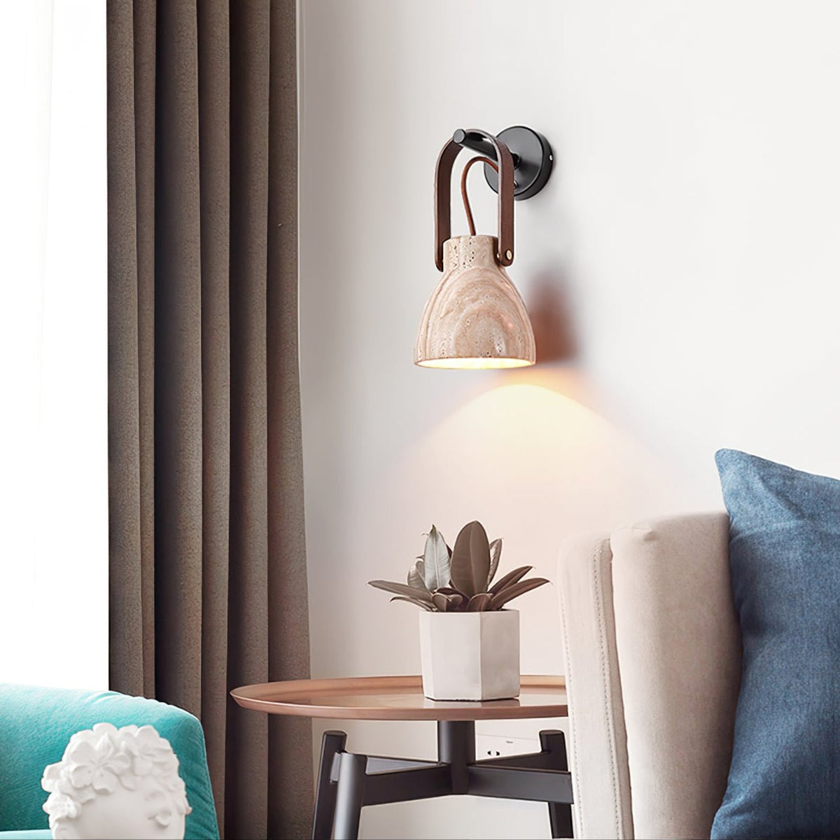 Tarix Travertine Wandleuchte