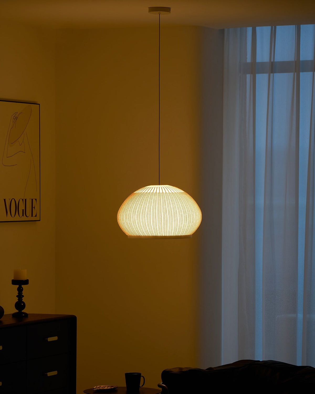 Lineiella Minimalistische Stoff-Pendelleuchte
