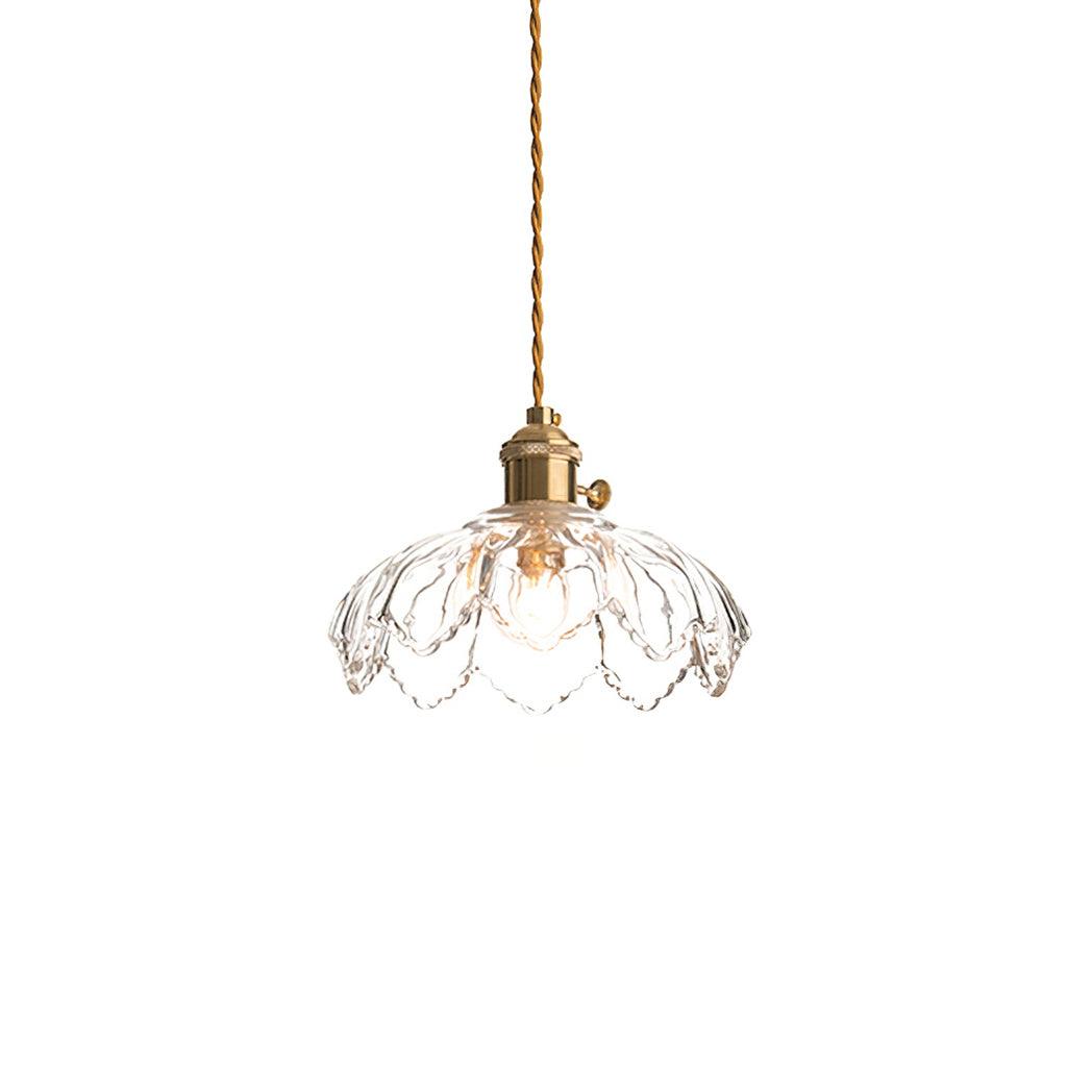 Limea Pendelleuchte aus grünem Glas in Blumenform