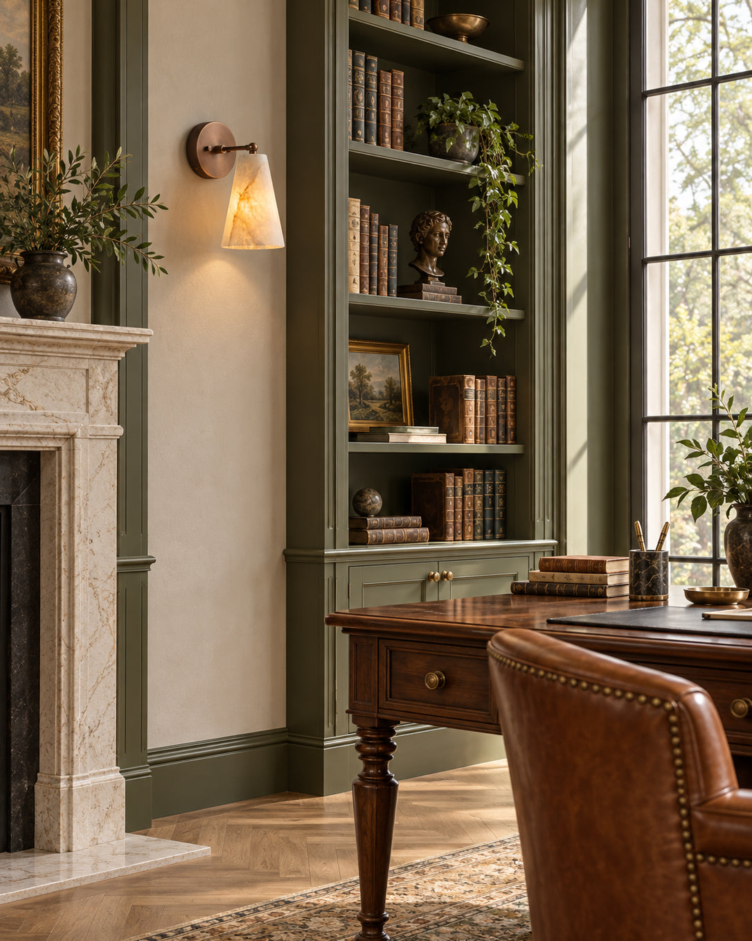 Castercombe Alabaster-Wandleuchte