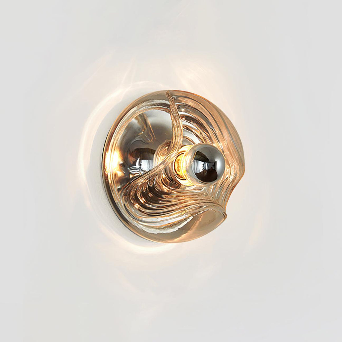Wandleuchte Swirl Texture Transparent Bernsteinfarben Rauchgrau Moderner Akzent