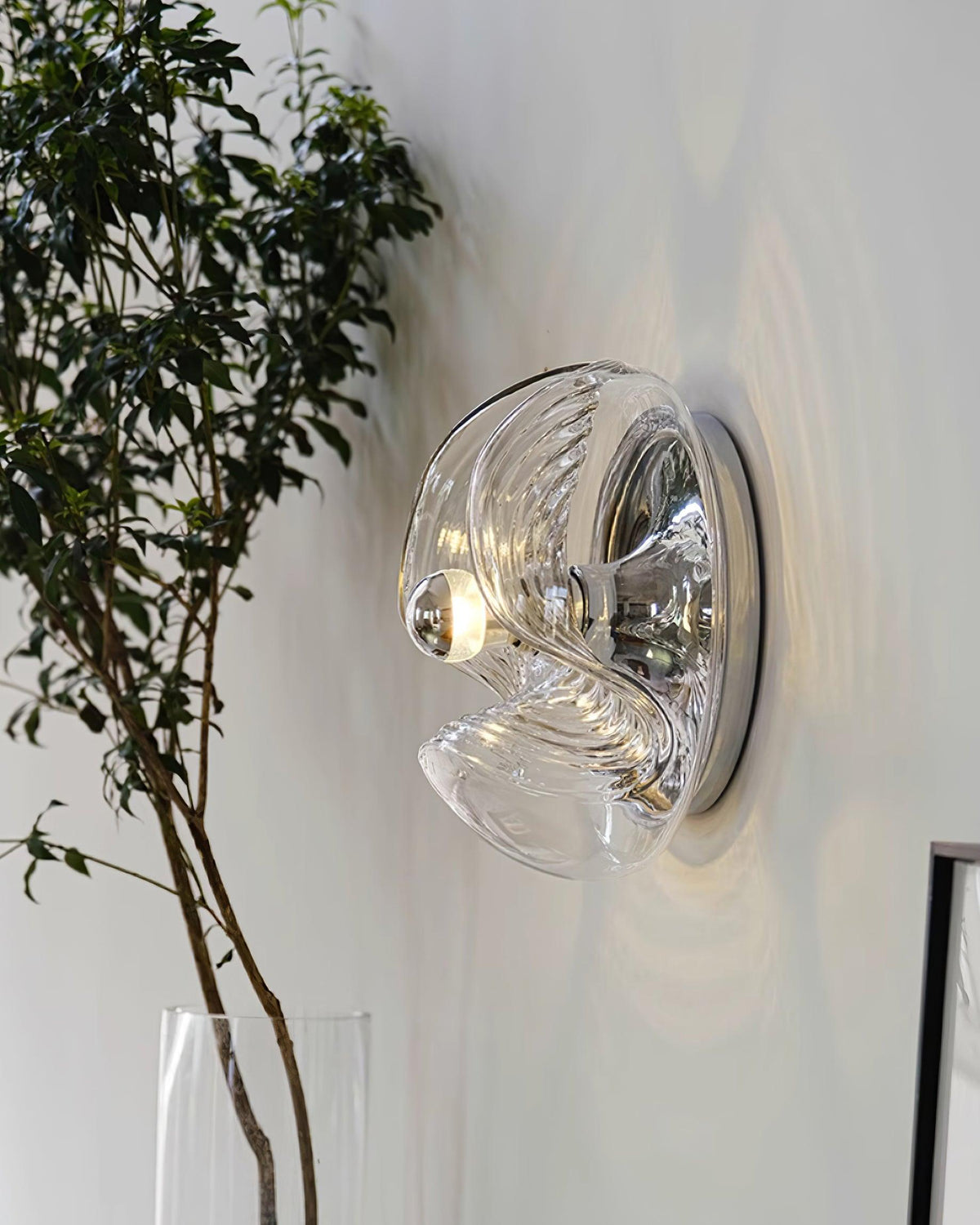 Wandleuchte Swirl Texture Transparent Bernsteinfarben Rauchgrau Moderner Akzent