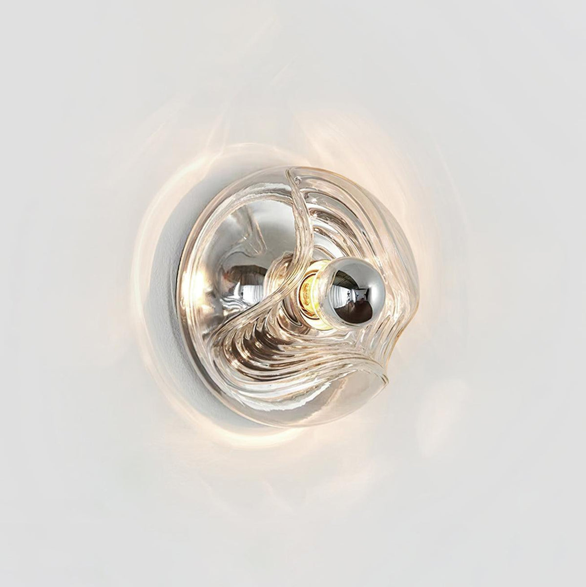 Wandleuchte Swirl Texture Transparent Bernsteinfarben Rauchgrau Moderner Akzent