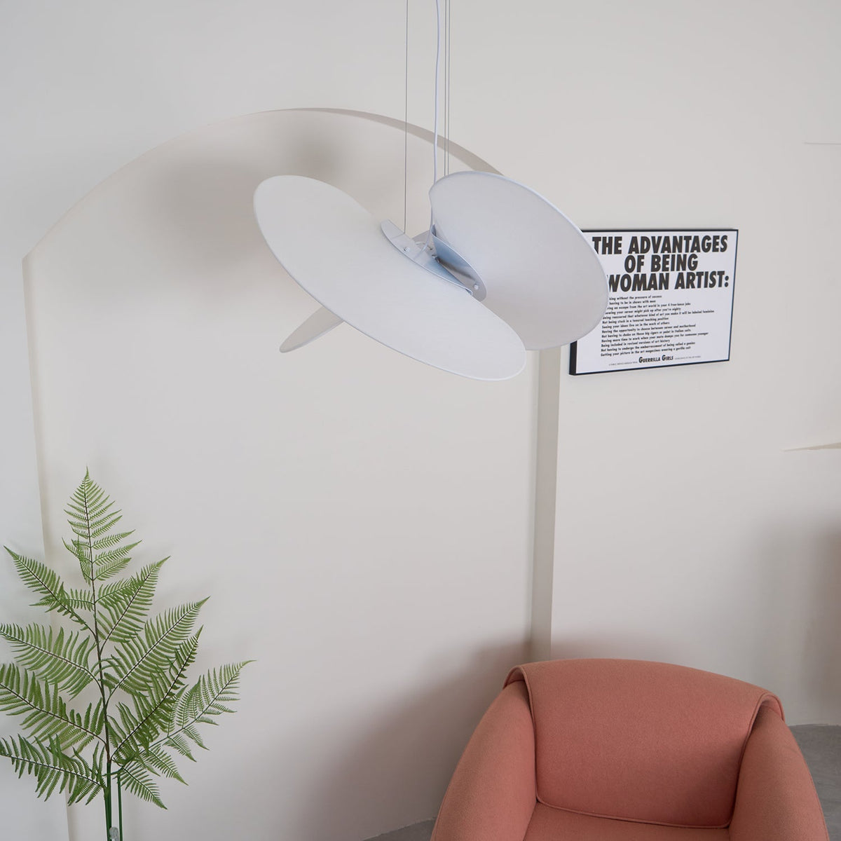 Whirl moderne Pendelleuchte aus Stoff