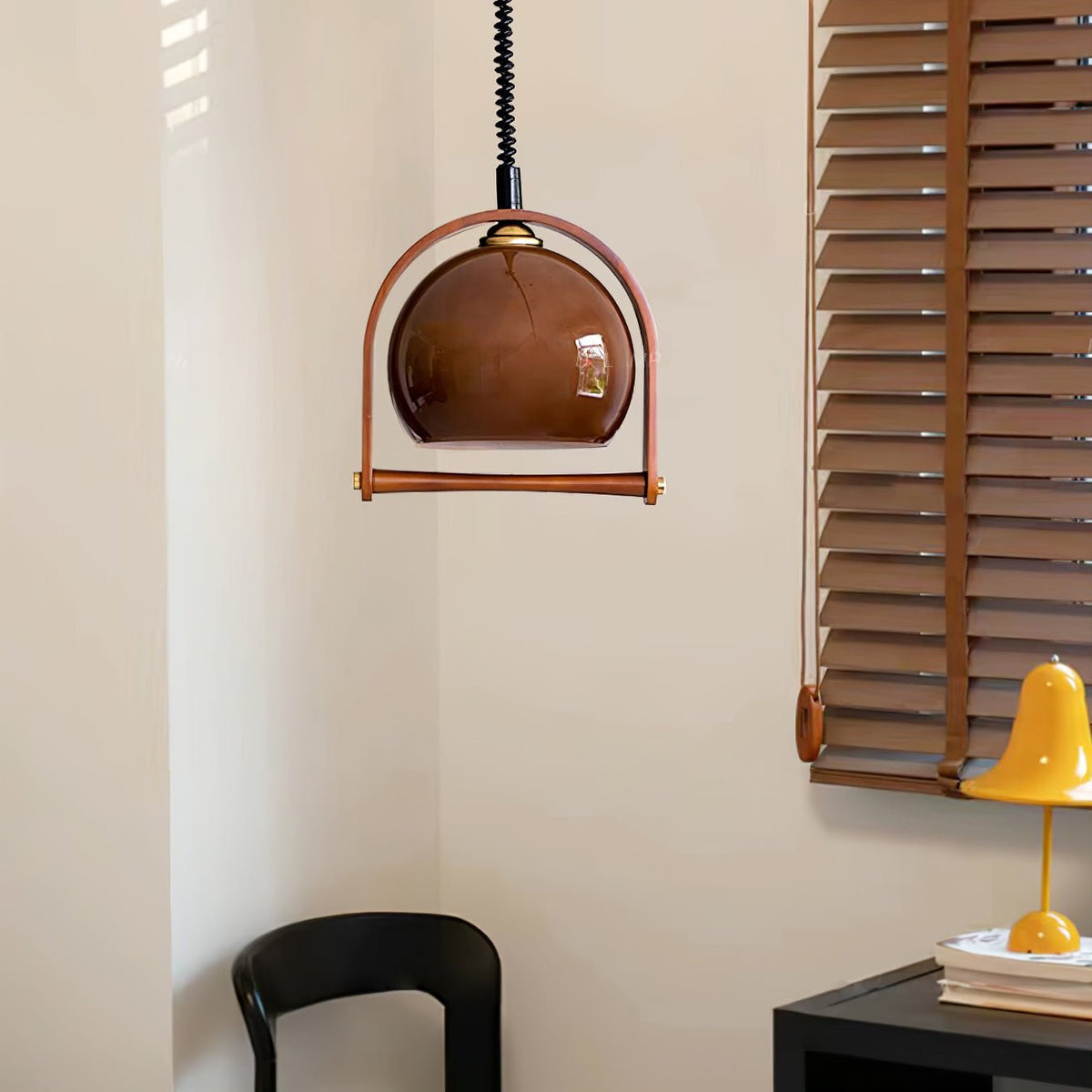 Cesilarae Premium Nordische Kunstglas-Holz-Pendelleuchte