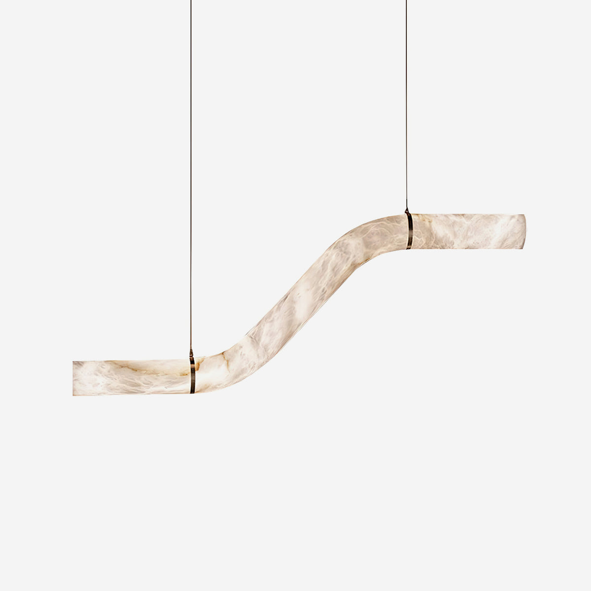 Liberty Kronleuchter gebogener Alabaster-Ribbon-Silhouette