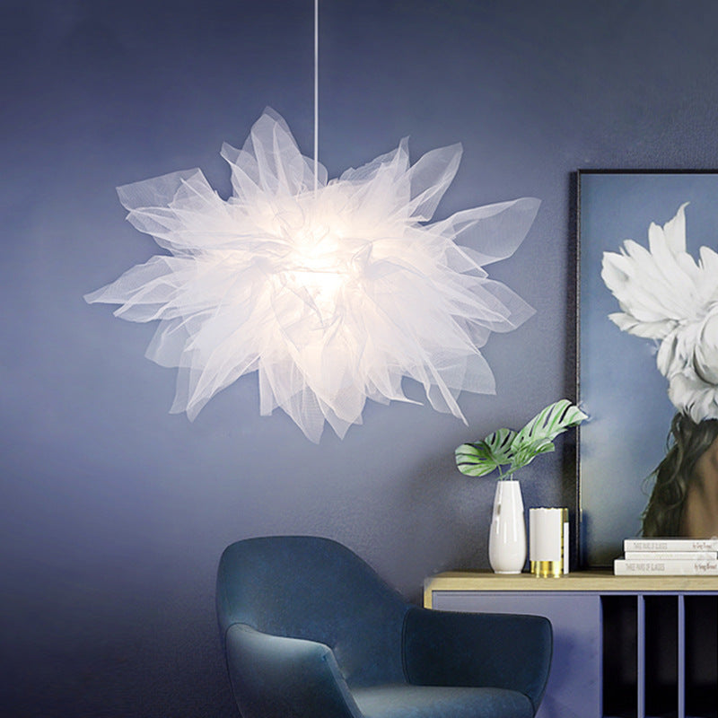 Arisha Modern LED Pendelleuchte Blume Stoff Schlafzimmer Wohnzimmer