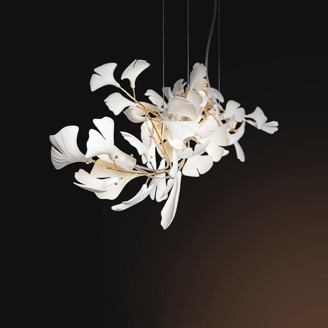 Ayla Kronleuchter Gingko Petal Keramik