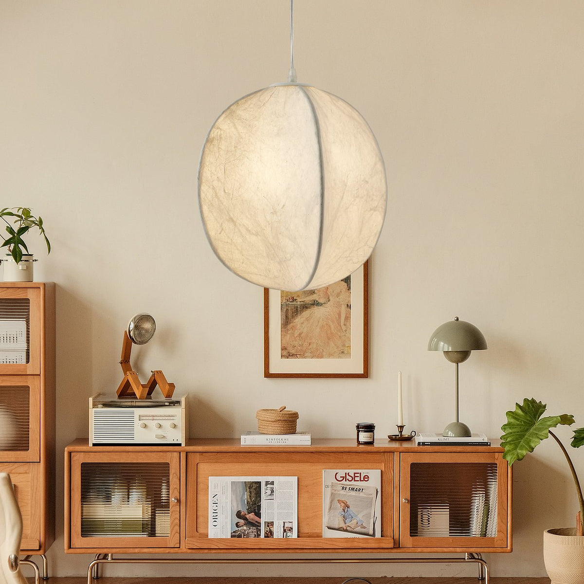 Dune Minimalistische Pendelleuchte aus Seide
