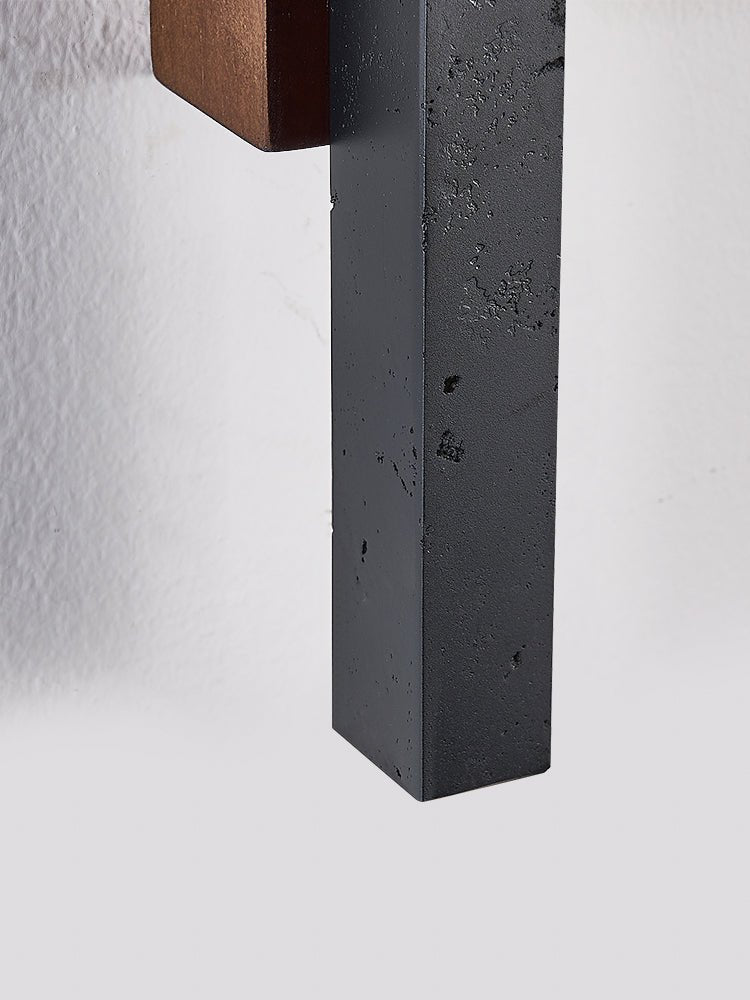 Juna Slim Schwarzer Travertin Linear Wandleuchte