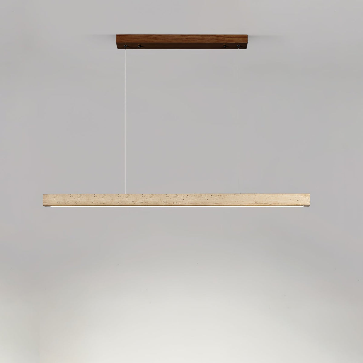 Lyven Minimalistische Travertin-Pendelleuchte linear