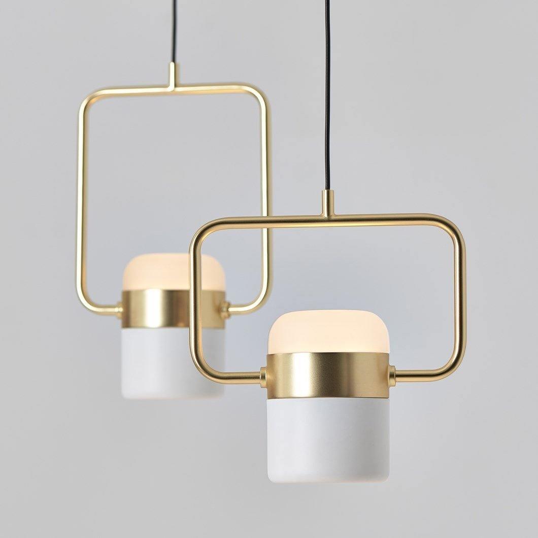 Lirael Pendelleuchte verstellbar aus Glas mit Messing
