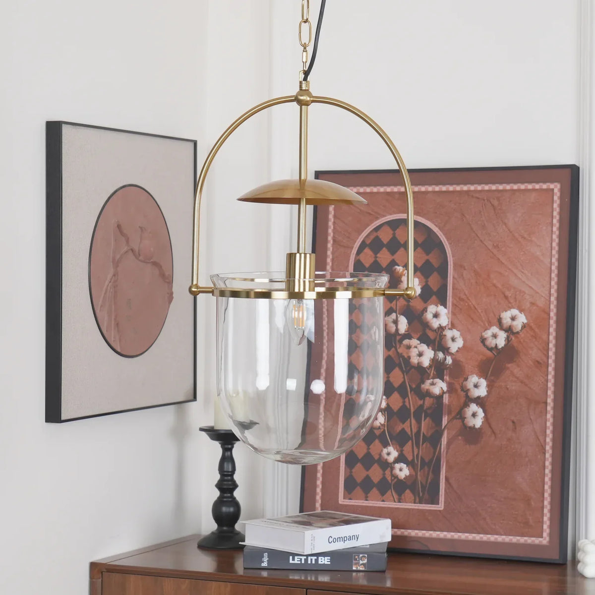 June Unusual Glass Amber Clear Pendant Light
