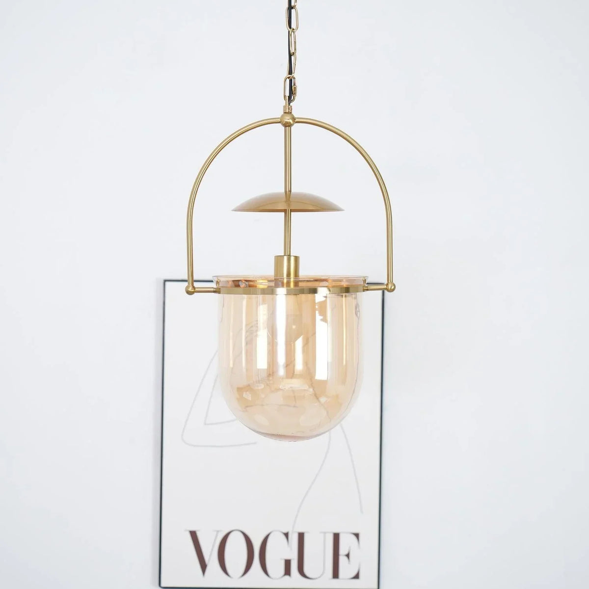 June Unusual Glass Amber Clear Pendant Light