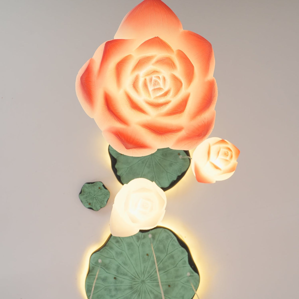Rivinira Kronleuchter Lotus Floral Pendelleuchte Pink Weiß 7-Light