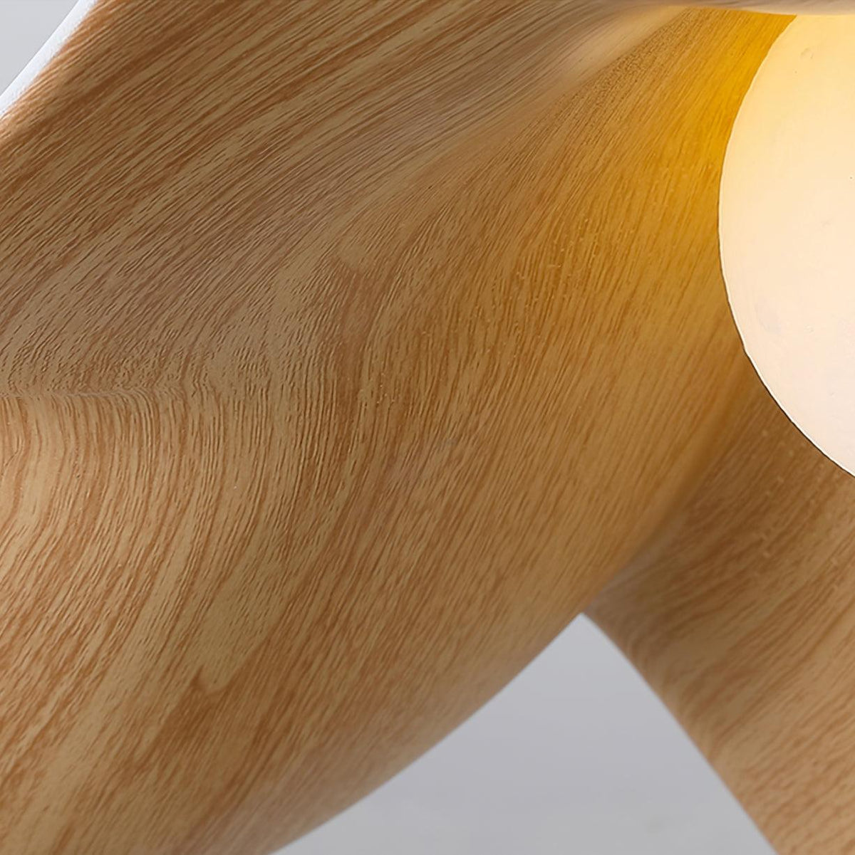 Belenor Deckenleuchte Lotus Leaf mit Holz- und Weiß-Oberfläche
