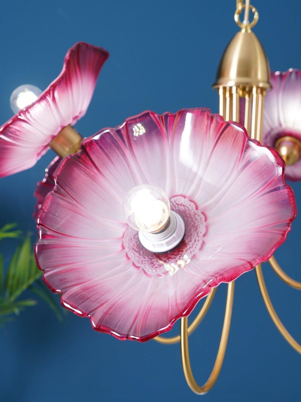 Velorora Kronleuchter Kronleuchte Lotus-Blatt Milchglas