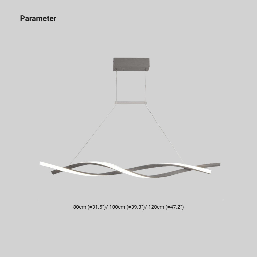 Arisha Modern Doppelte Welle LED Pendelleuchte Schwarz/Grau Ess/Wohn/Schlafzimmer Aluminium&Acrly