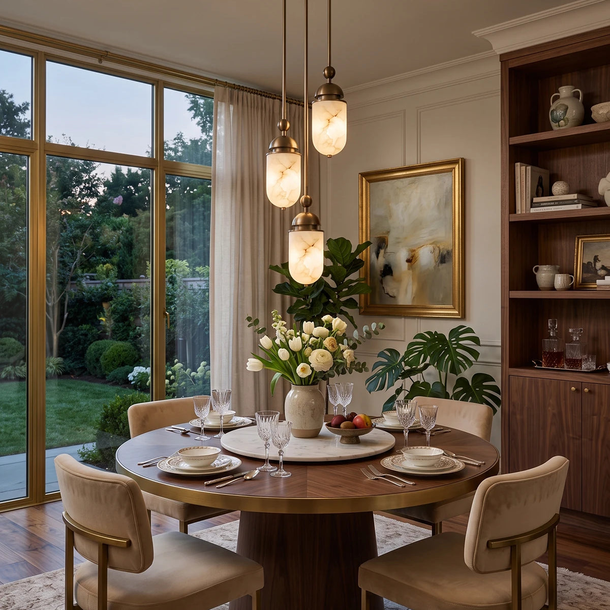 Whitcombe Pendelleuchte aus Alabasterholz