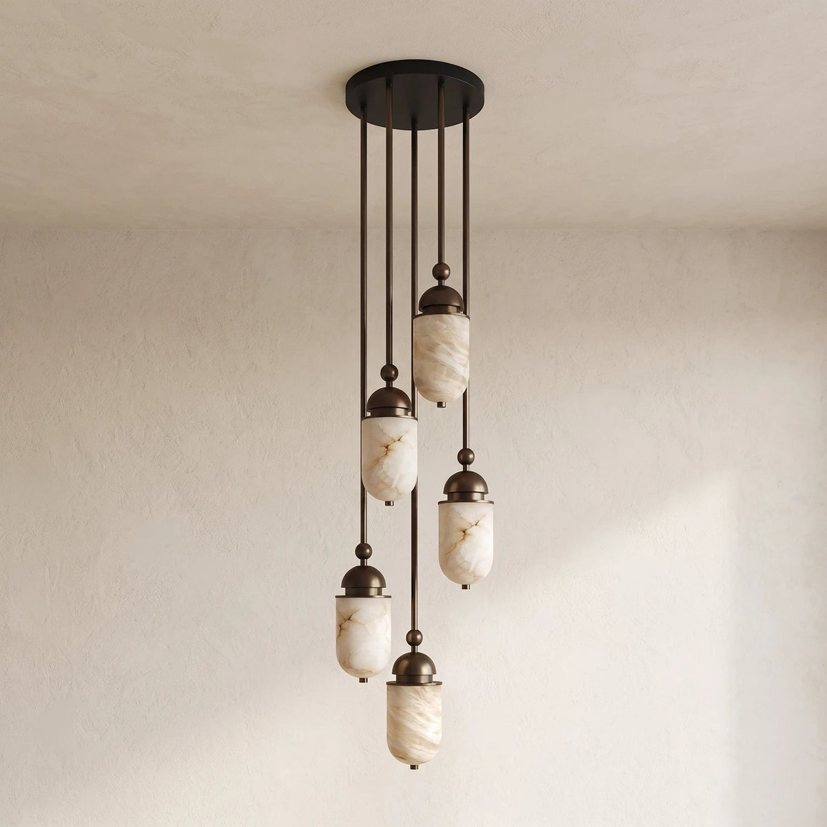 Whitcombe Pendelleuchte aus Alabasterholz