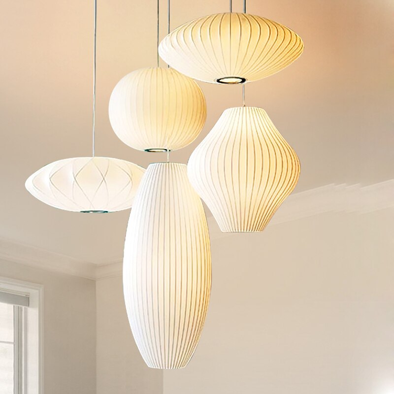 Ritta Modern LED Pendelleuchte Weiß Wohnzimmer/Esstisch Metall&Stoff