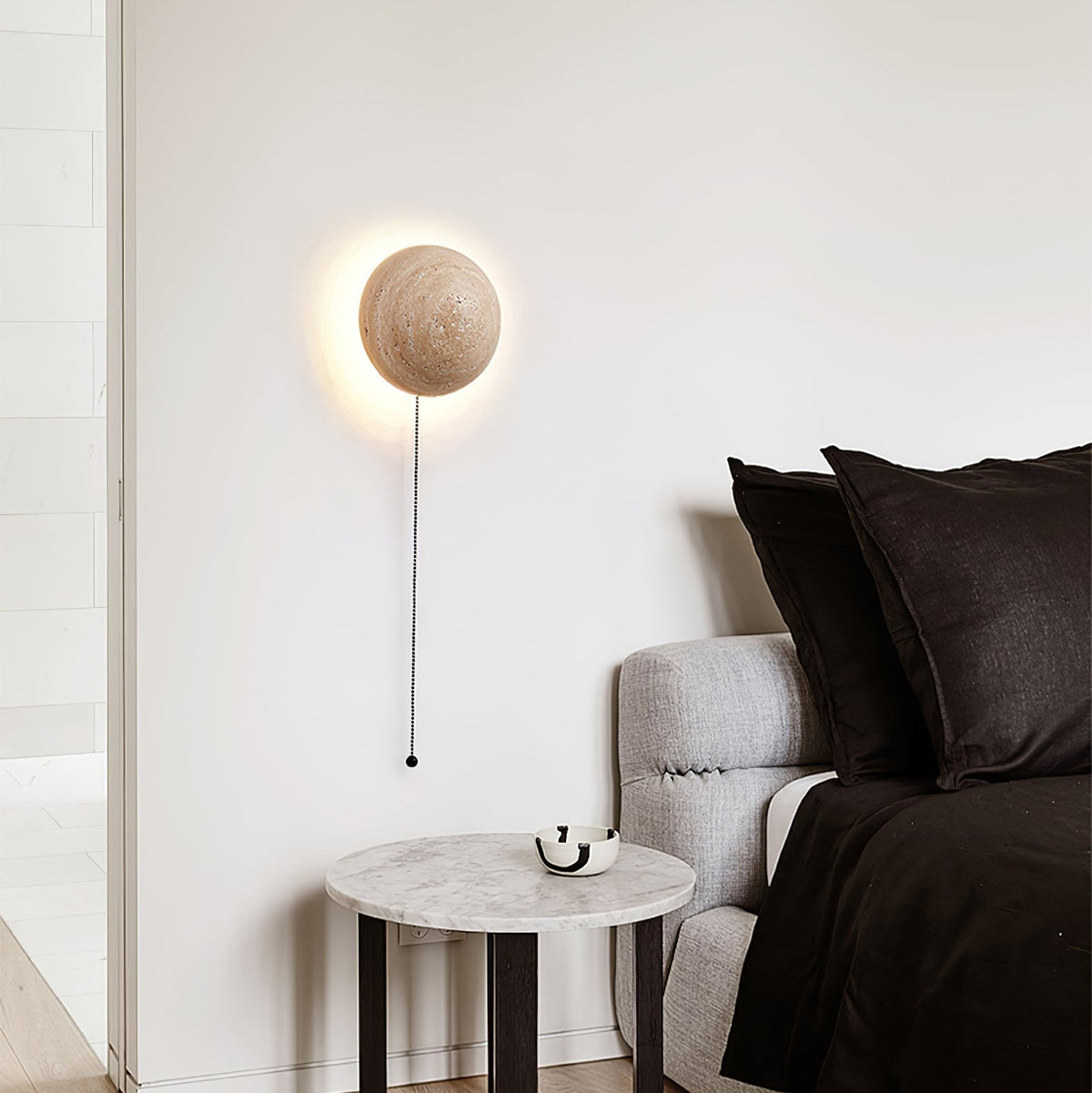 Vexael Minimalistische Wandleuchte aus gelbem Travertin