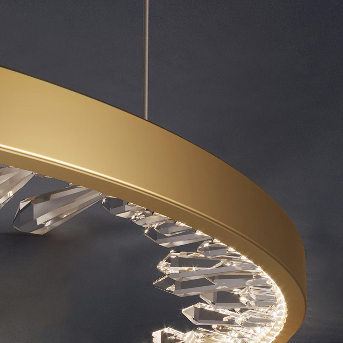 Selorian Kronleuchter Kreis Kristall Gold Ring Elegant