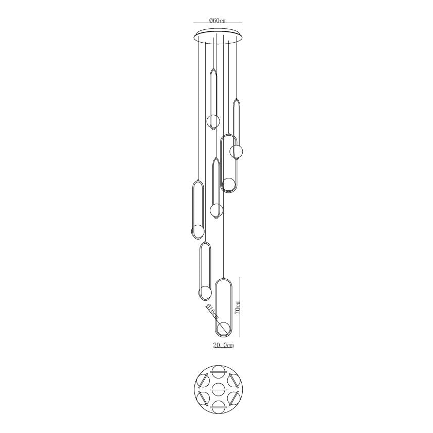 Cyvora Kronleuchter zeitgenössische minimalistische Kronleuchte aus Glas in Kombination