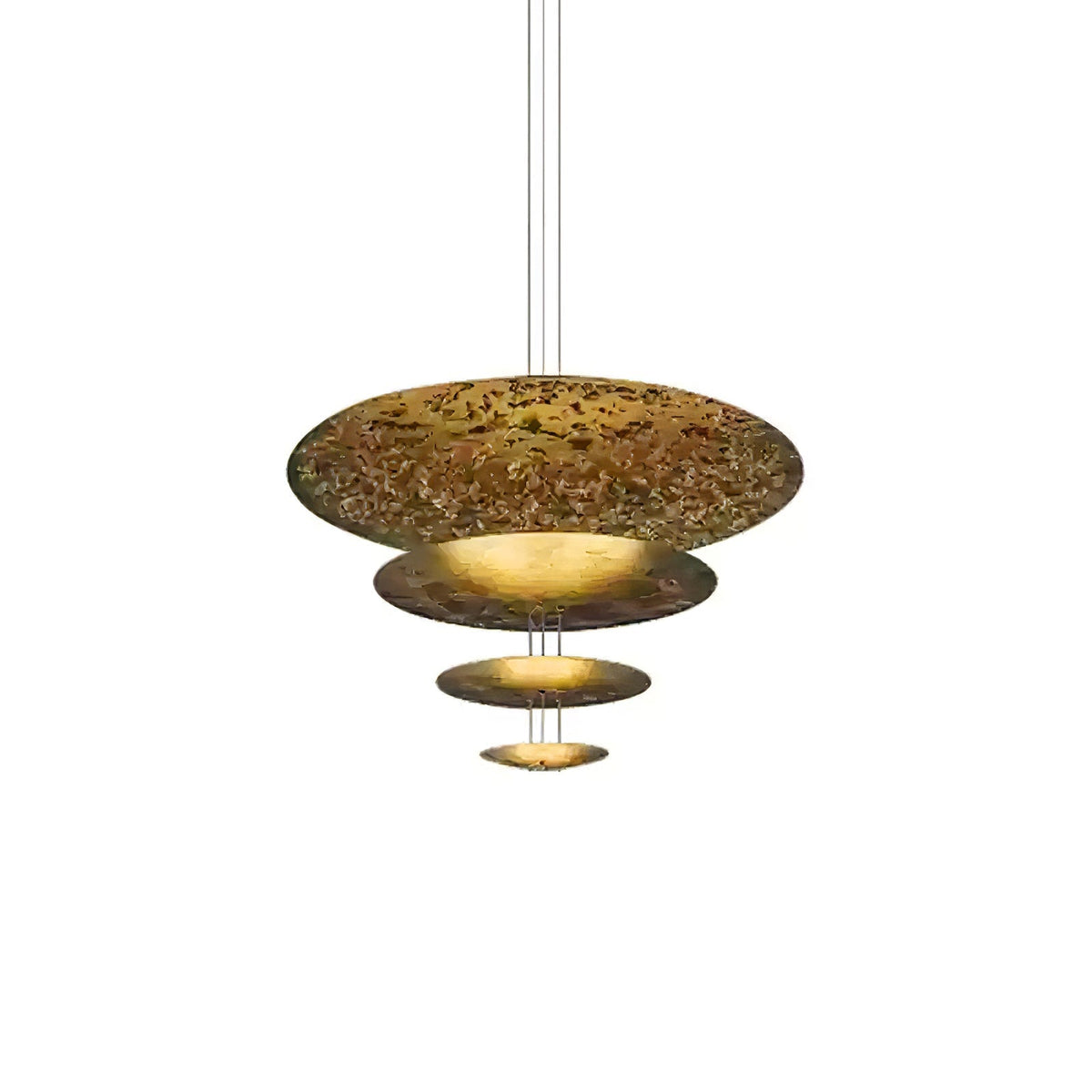 Phelion mehrschichtige Pendelleuchte aus Goldfolie