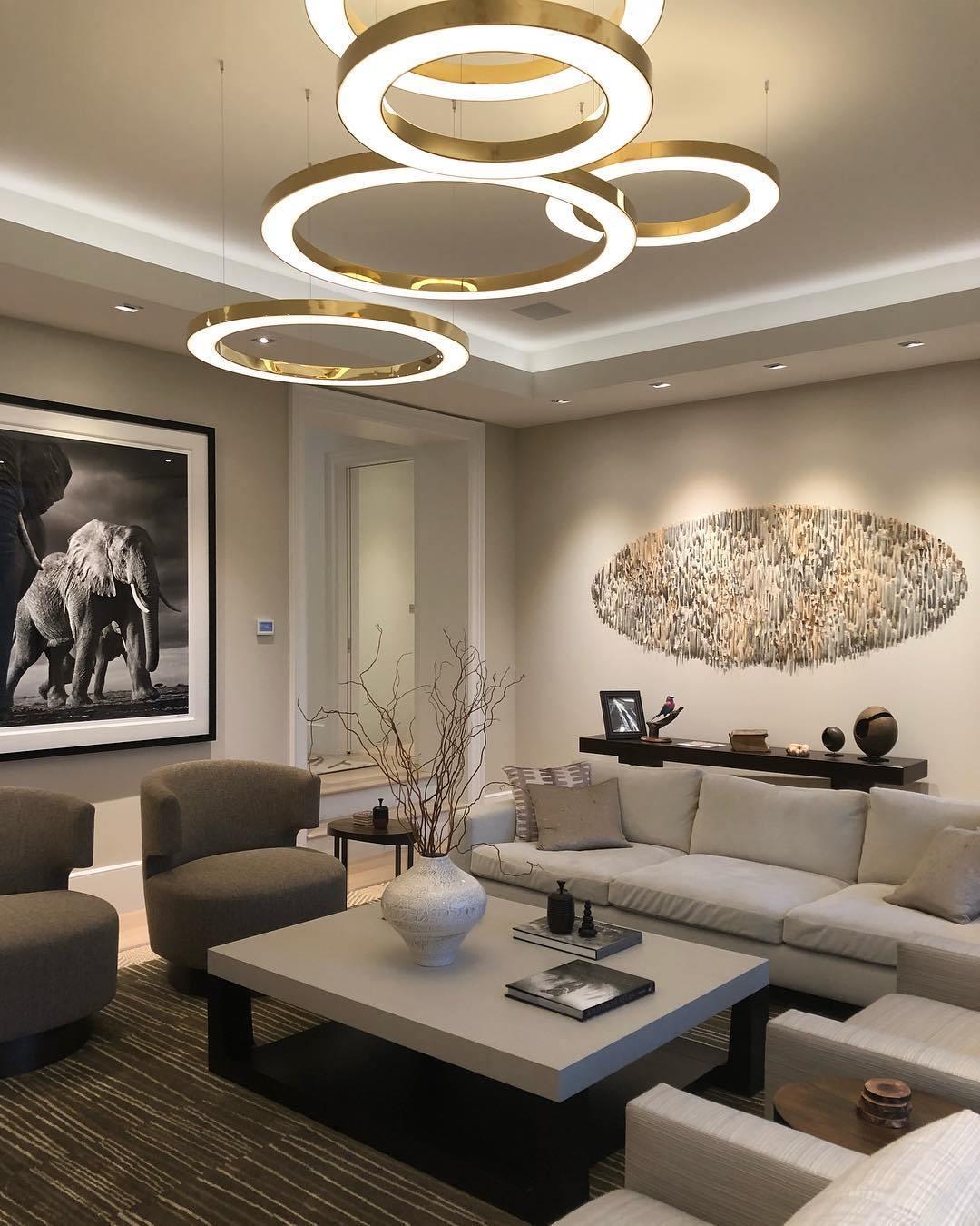 Dexlin Pendelleuchte LED-Ring Gold modern 3-Ring