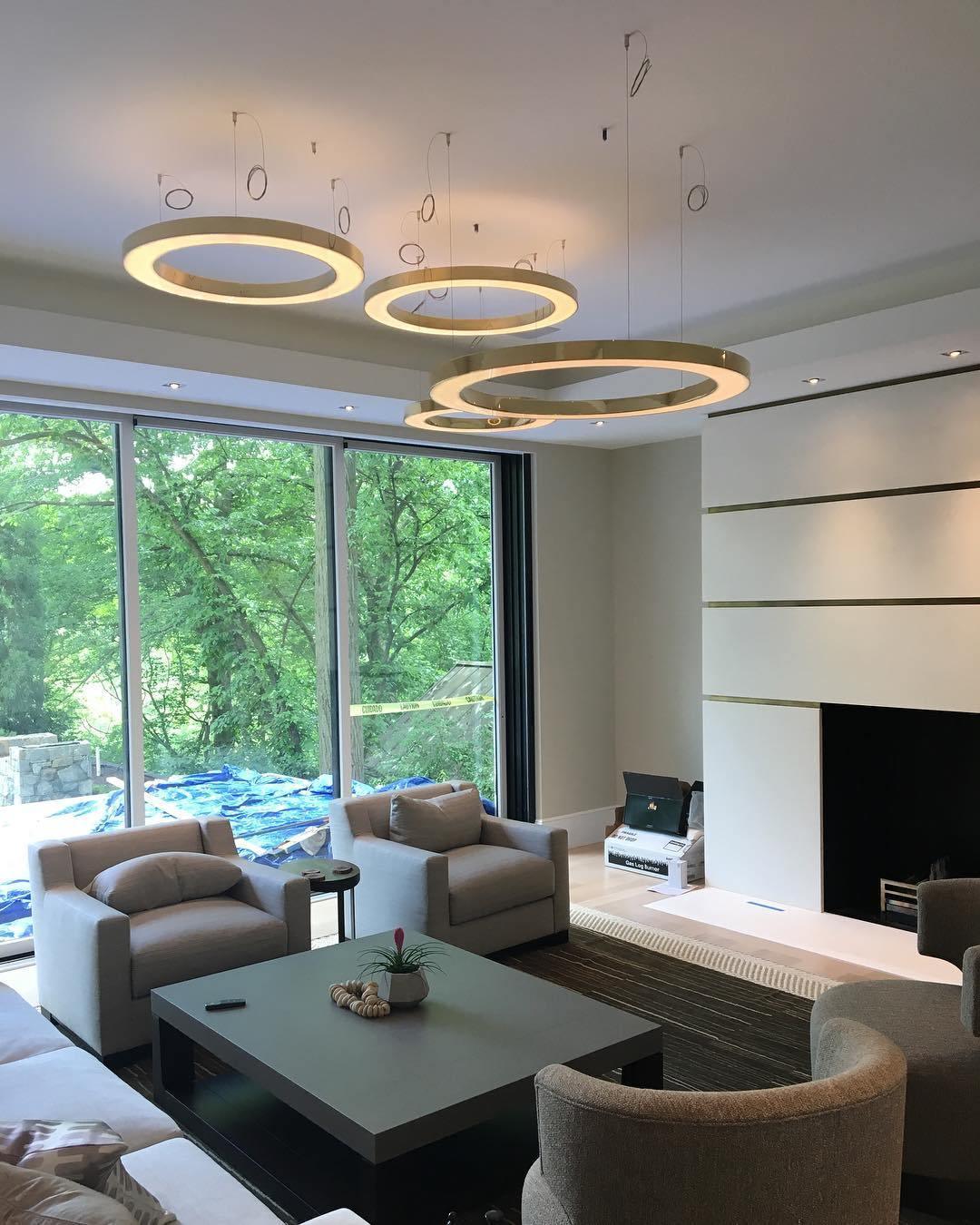 Dexlin Pendelleuchte LED-Ring Gold modern 3-Ring