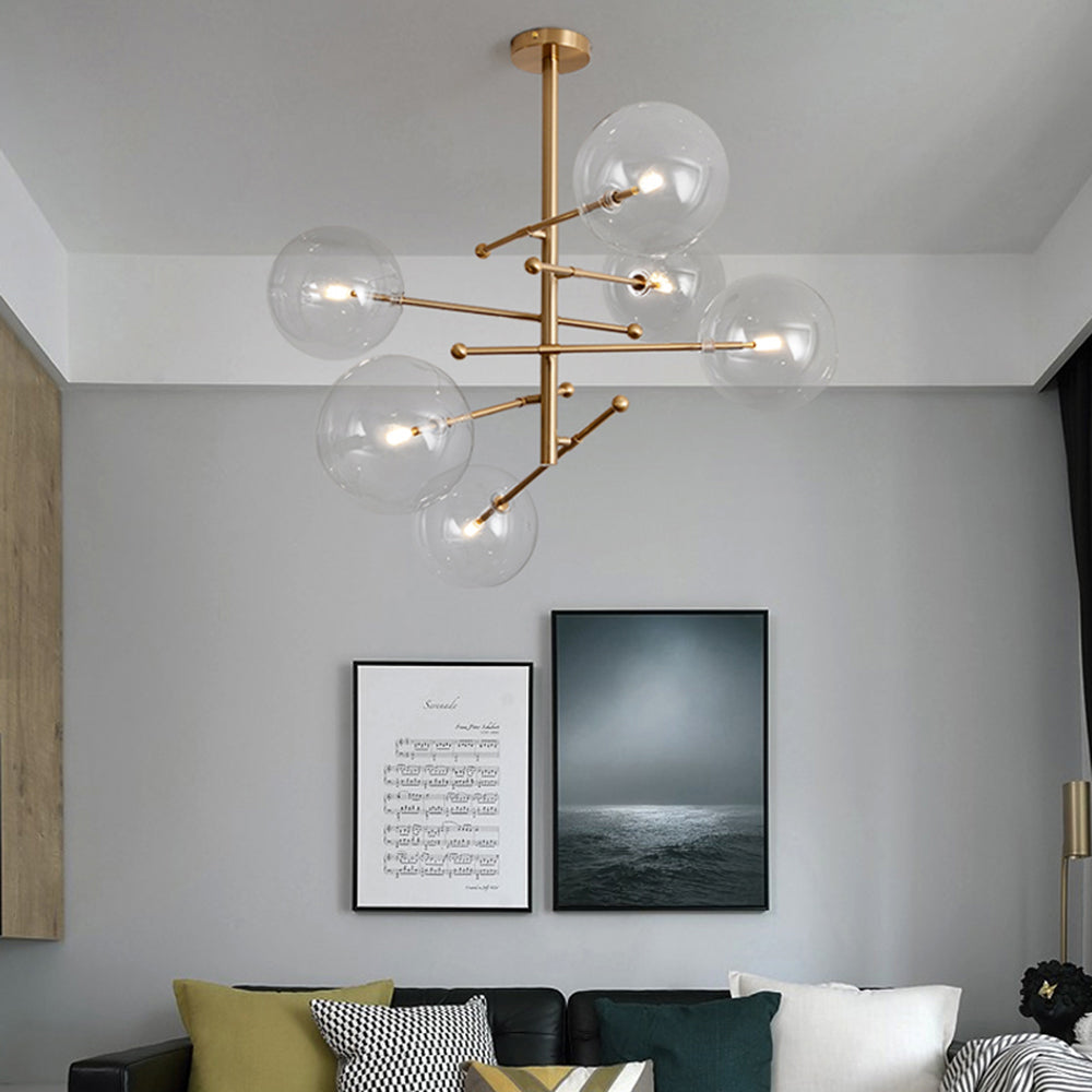 Valentina Luxus Pendelleuchte Wohnzimmer/Esszimmer Schwarz Glas