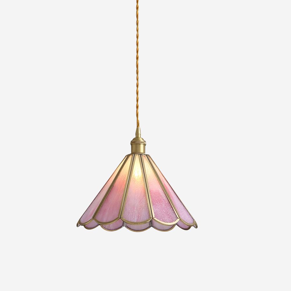 Lione Pink Stained Glas Pendelleuchte