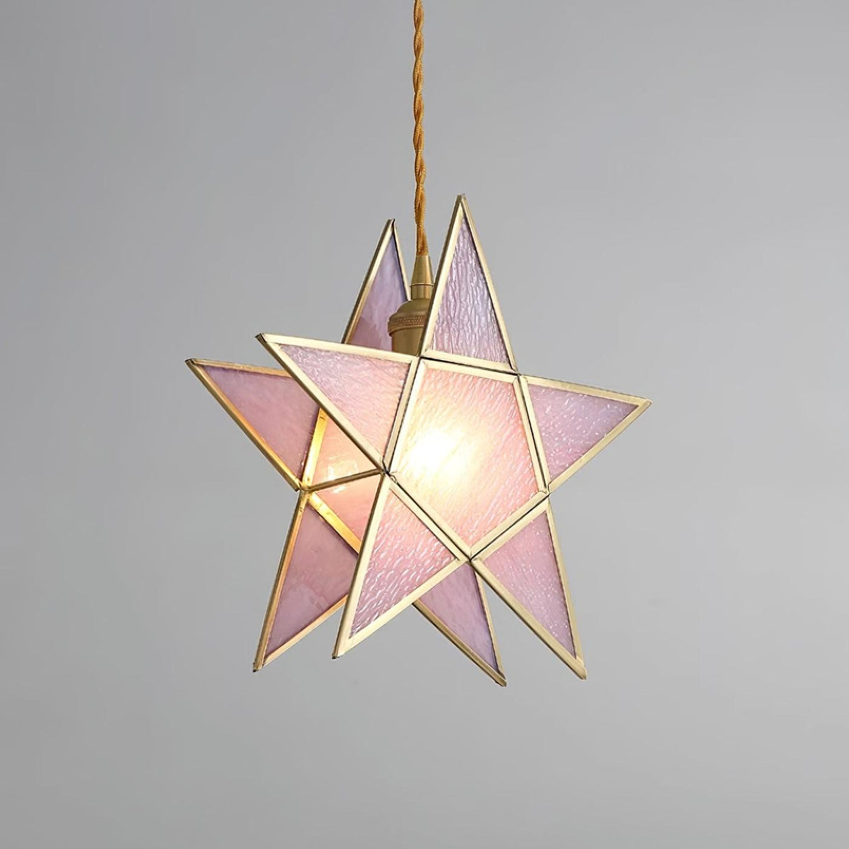 Lione Pink Stained Glas Pendelleuchte