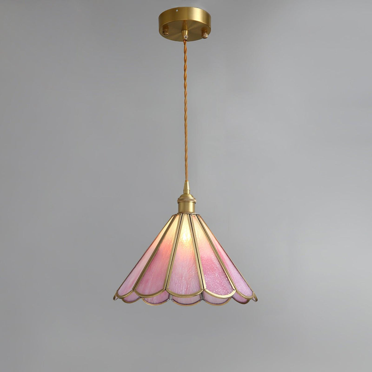 Lione Pink Stained Glas Pendelleuchte