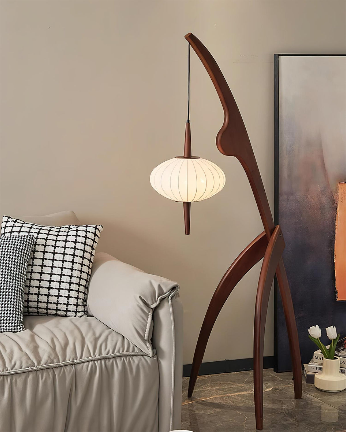 Ulen Mid-Century-Stil Stehleuchte aus Holz
