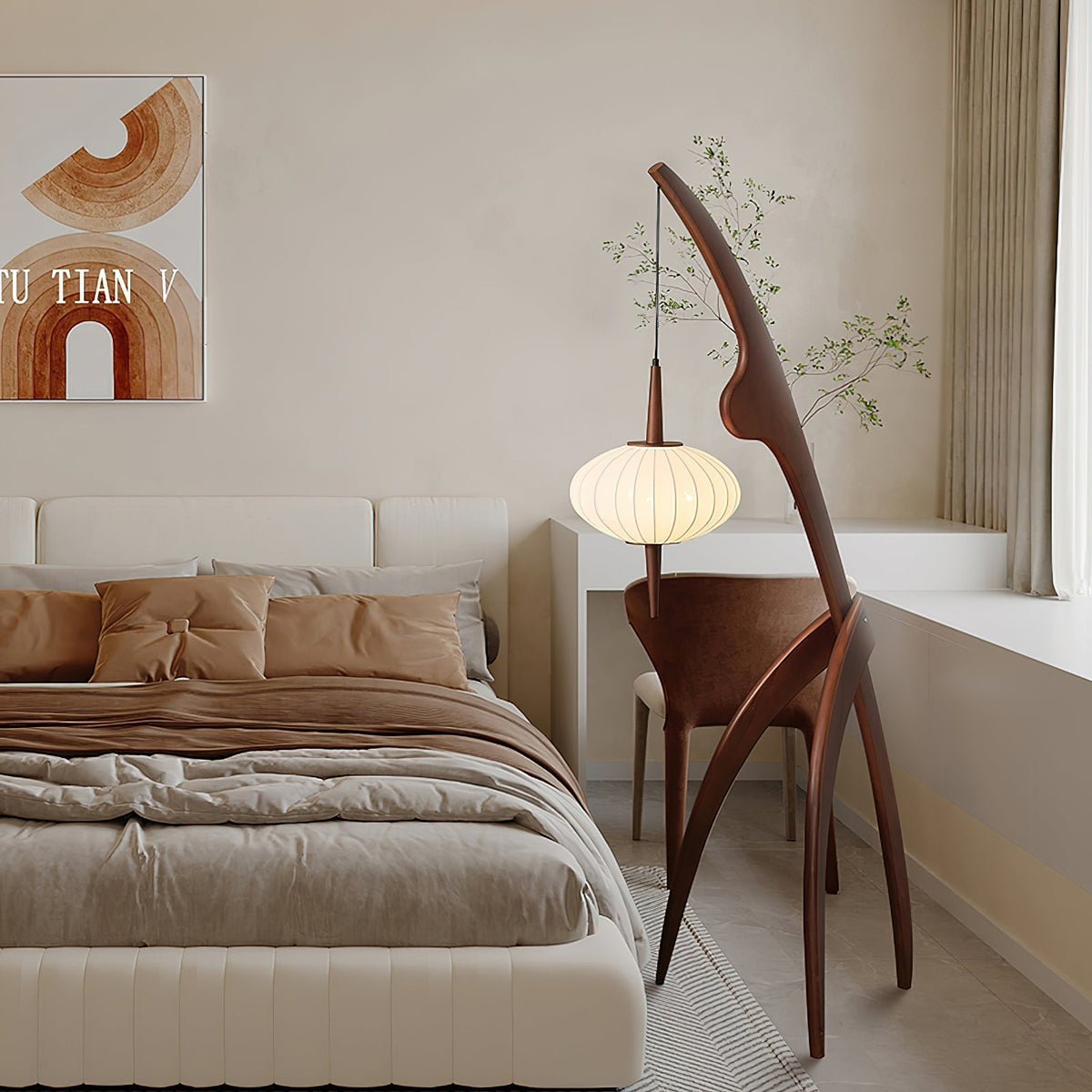 Ulen Mid-Century-Stil Stehleuchte aus Holz