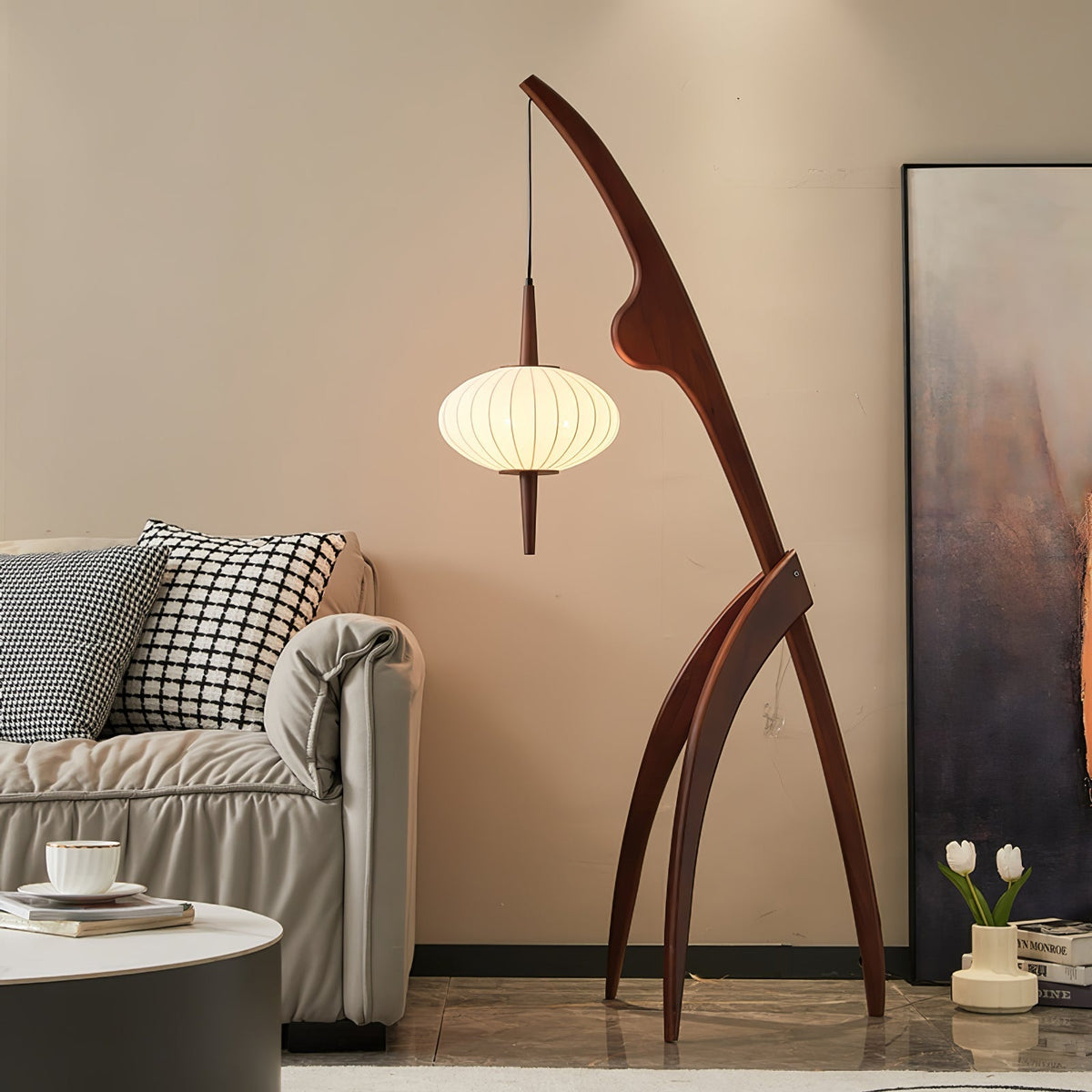 Ulen Mid-Century-Stil Stehleuchte aus Holz