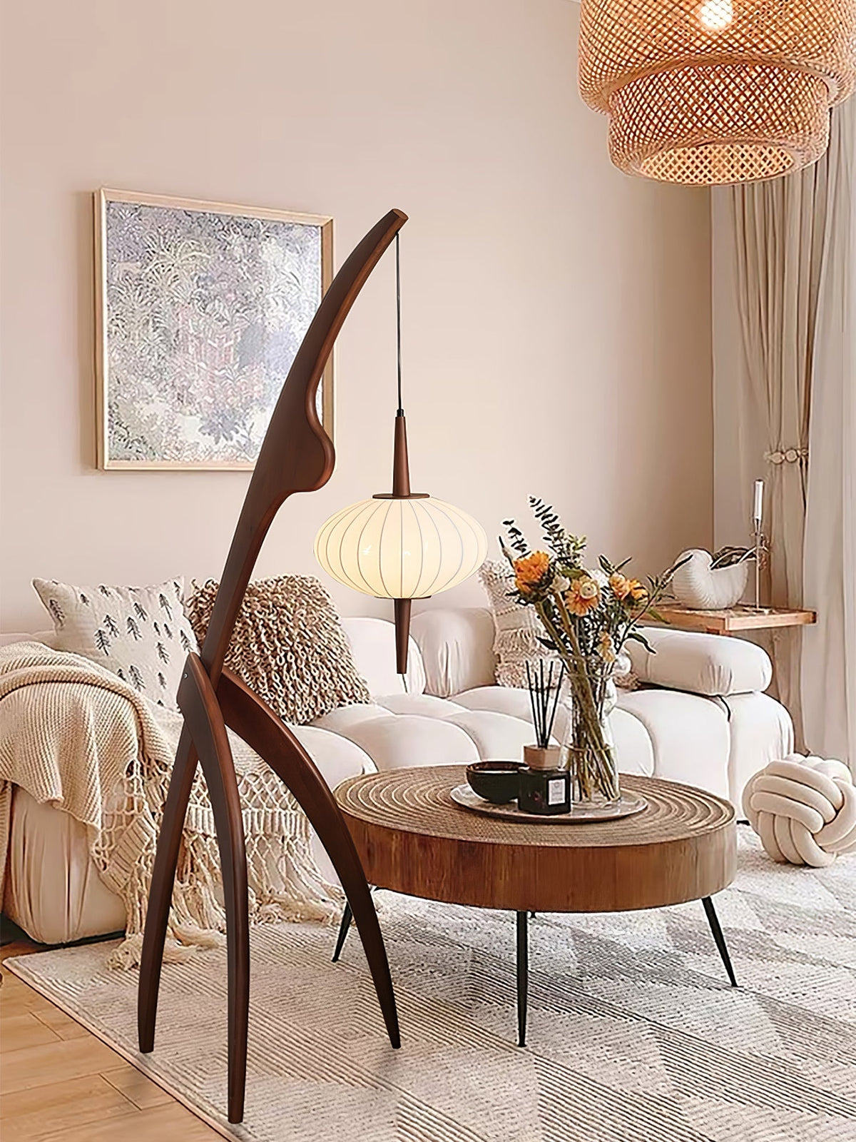 Ulen Mid-Century-Stil Stehleuchte aus Holz
