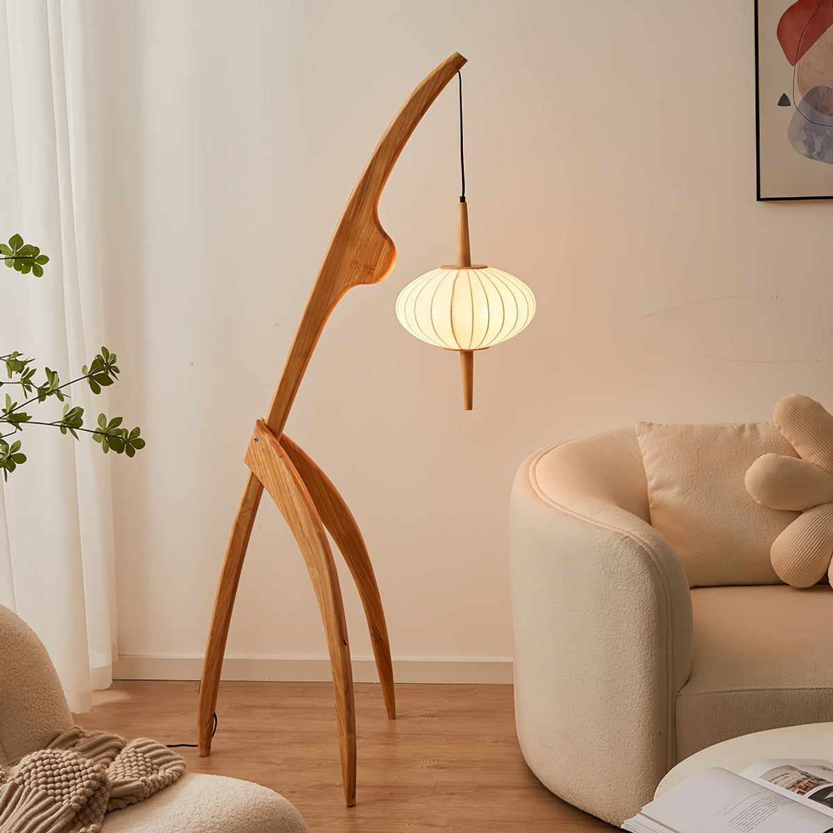 Ulen Mid-Century-Stil Stehleuchte aus Holz