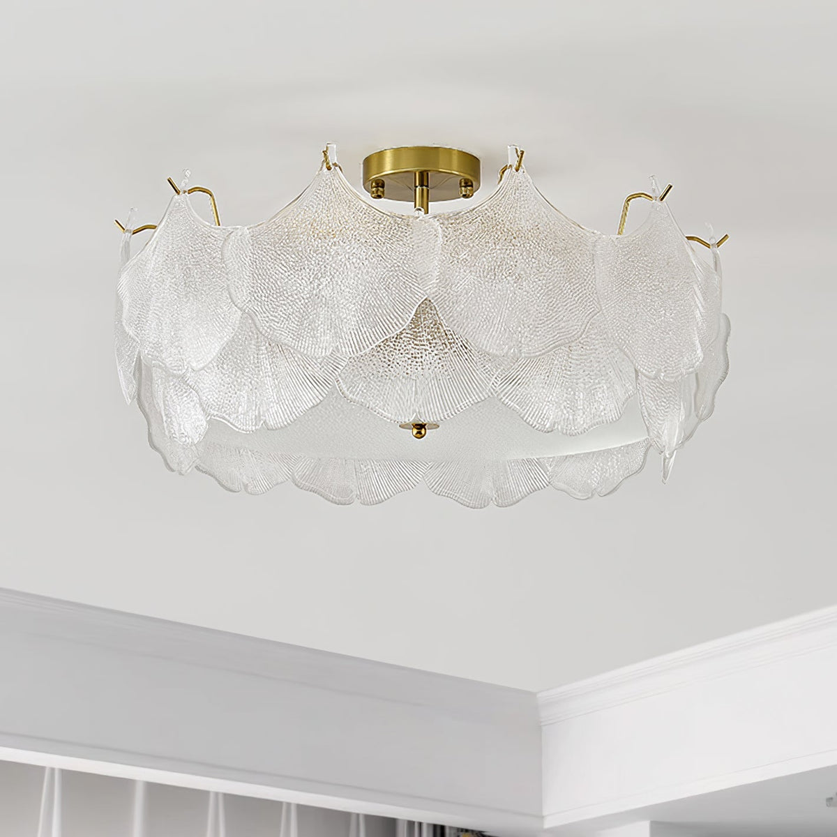 Quineth Deckenleuchte aus Glas in Blatt-Cluster-Form