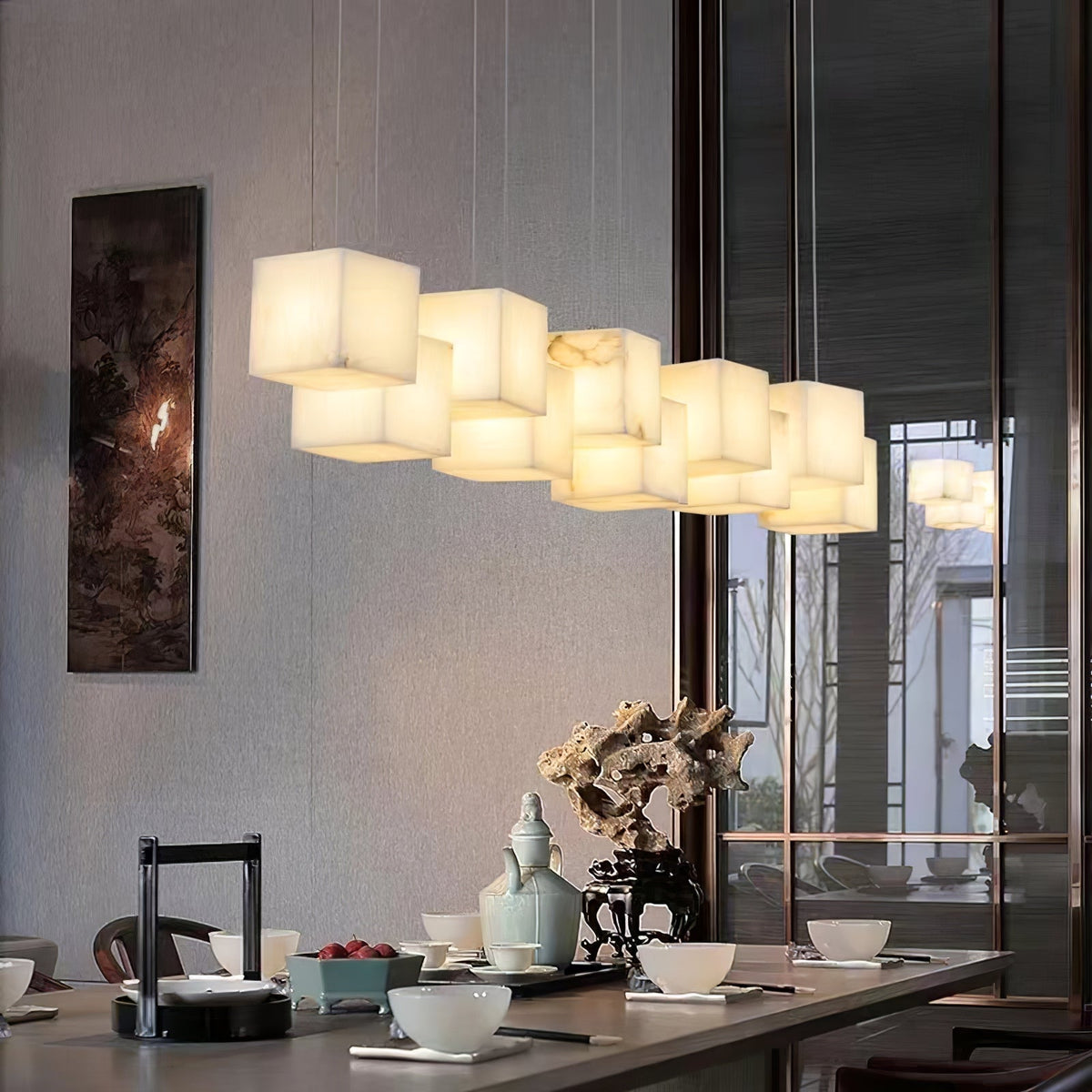 Kronleuchter Alabaster Kuben Baldachin Vielseitige Ambiente Leuchten | Cielum