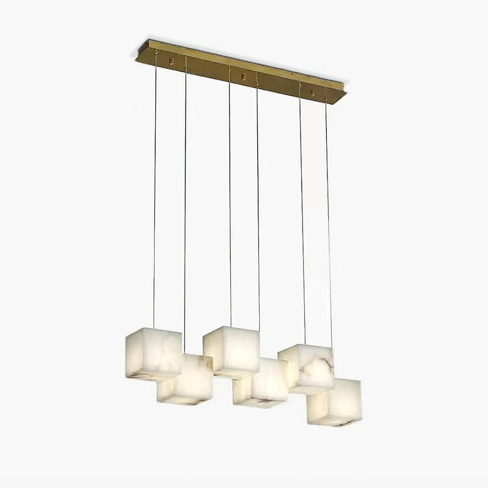Develo Kronleuchter Minimalistische Alabaster-Pendelleuchte in linearer Form